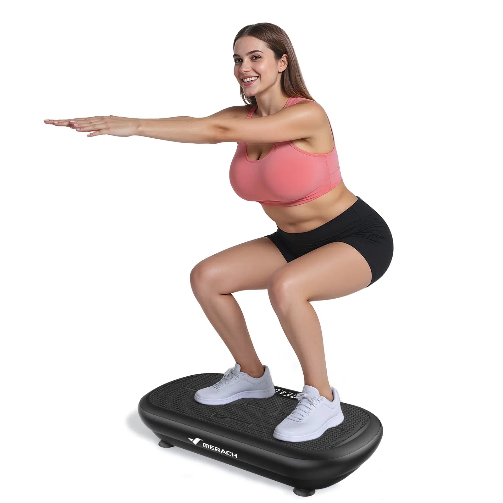 Merach High-Power Vibration Plate Exercise Machine,440Lbs Weight Capacity, Bluetooth Remote Control, 4 Workout Modes for Home Gym Fitness Equipment Summervibes