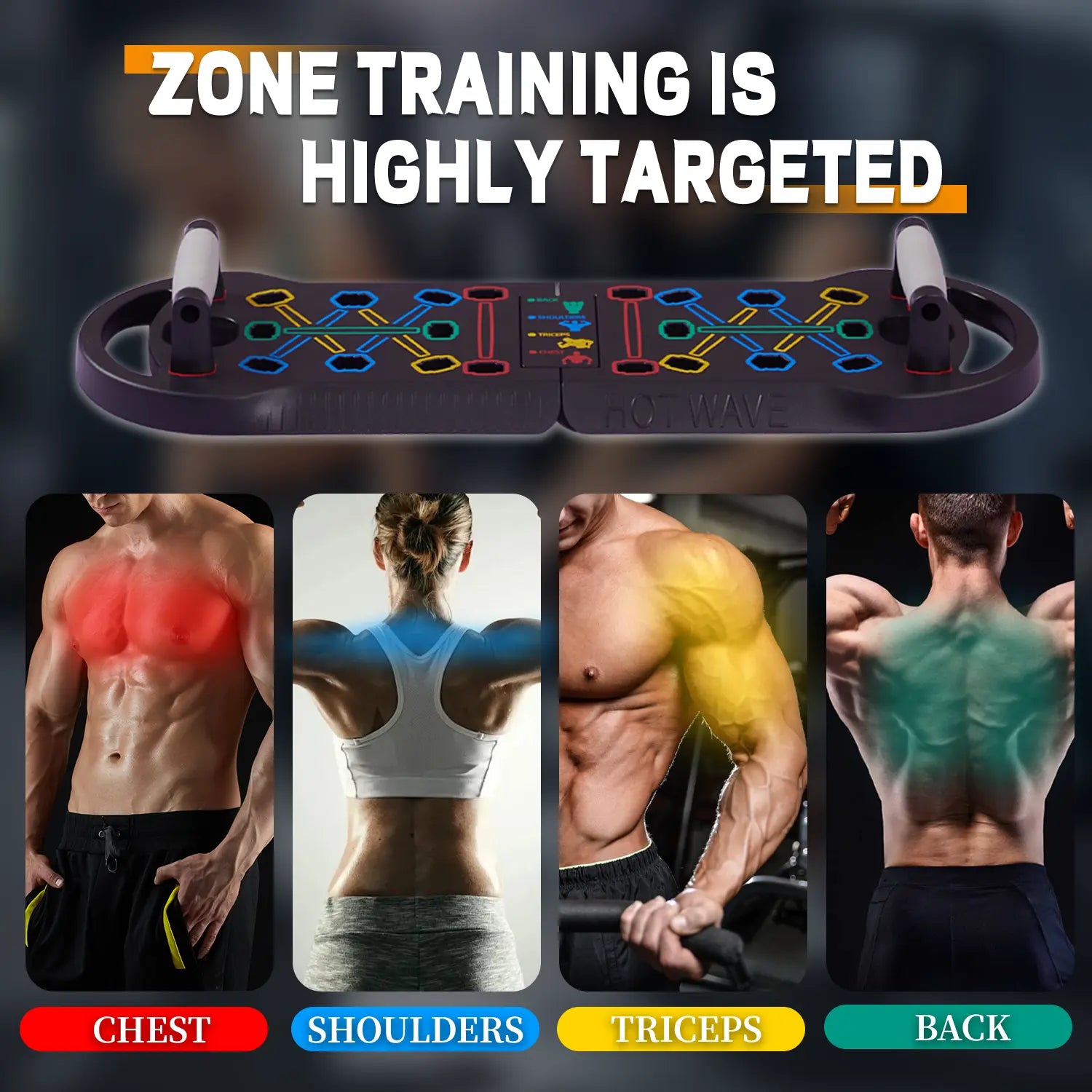 HOTWAVE Push up Board Fitness,Professional Strength Training Equipment for Chest, Shoulders, Back & Triceps, Portable Workout Station with Non-Slip Handles Home Exercise Machine Arm Exerciser