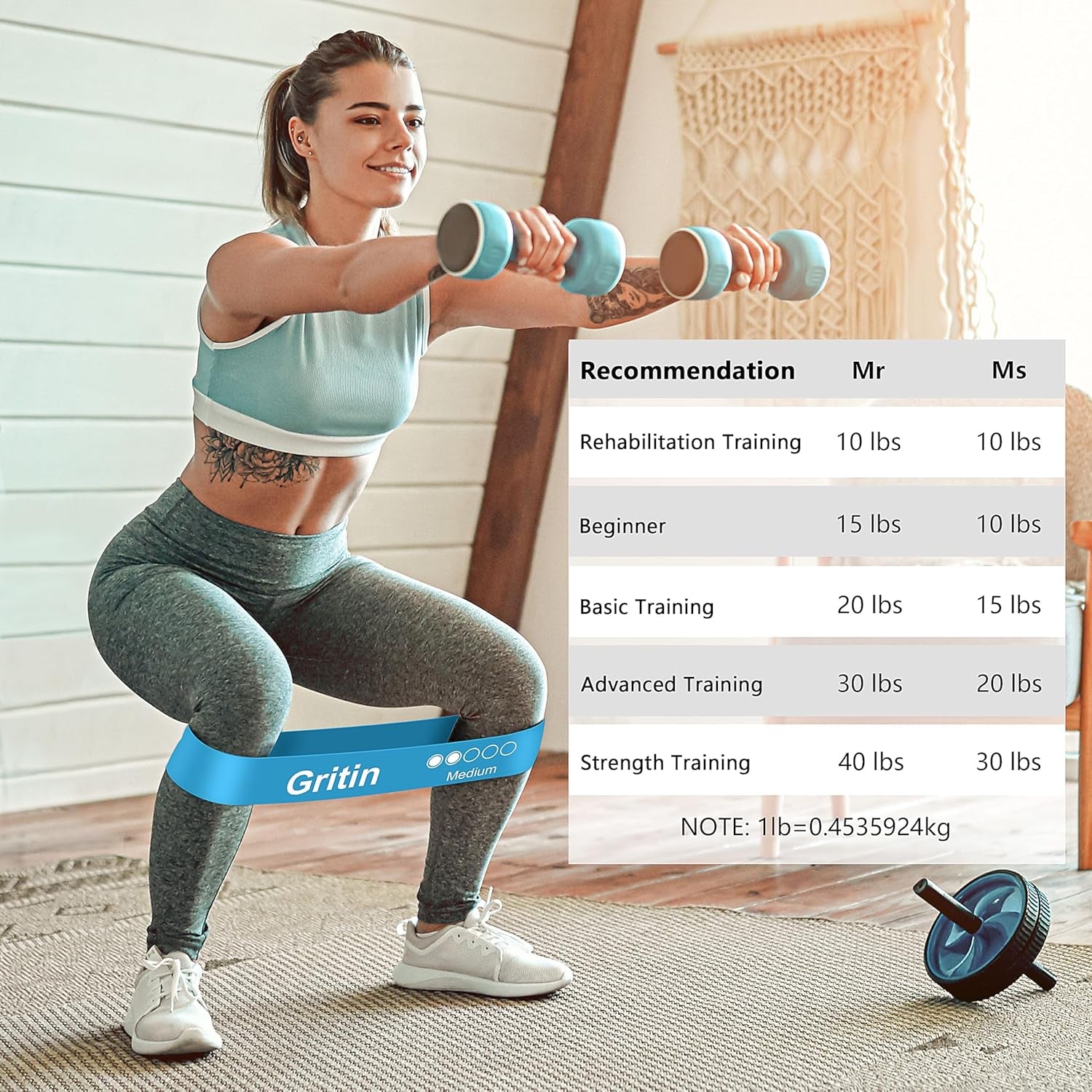 Resistance Bands, Set of 5 Skin-Friendly Resistance Fitness Exercise Loop Bands with 5 Different Strength Levels - Carrying Case Included - Ideal for Home, Gym, Yoga, Training