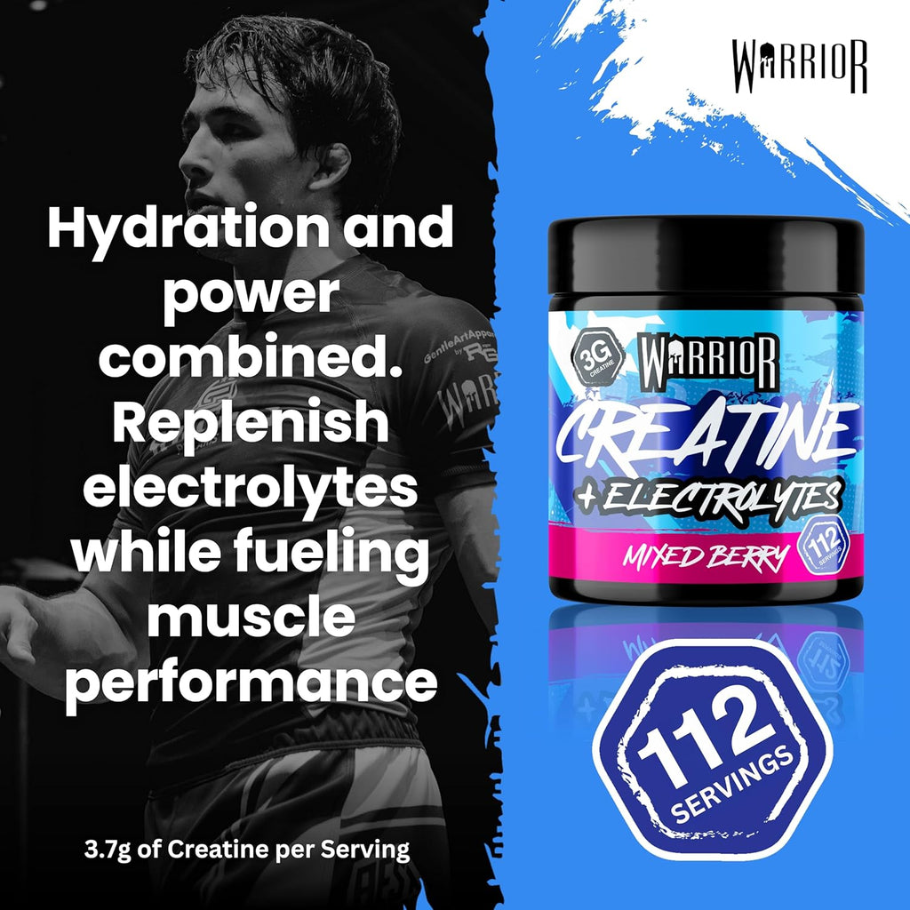 Creatine Monohydrate + Electrolytes 360G (112 Servings) – Creatine & Electrolyte Powder Drink – Micronised Creatine Powder for Strength, Performance & Hydration – Mixed Berry