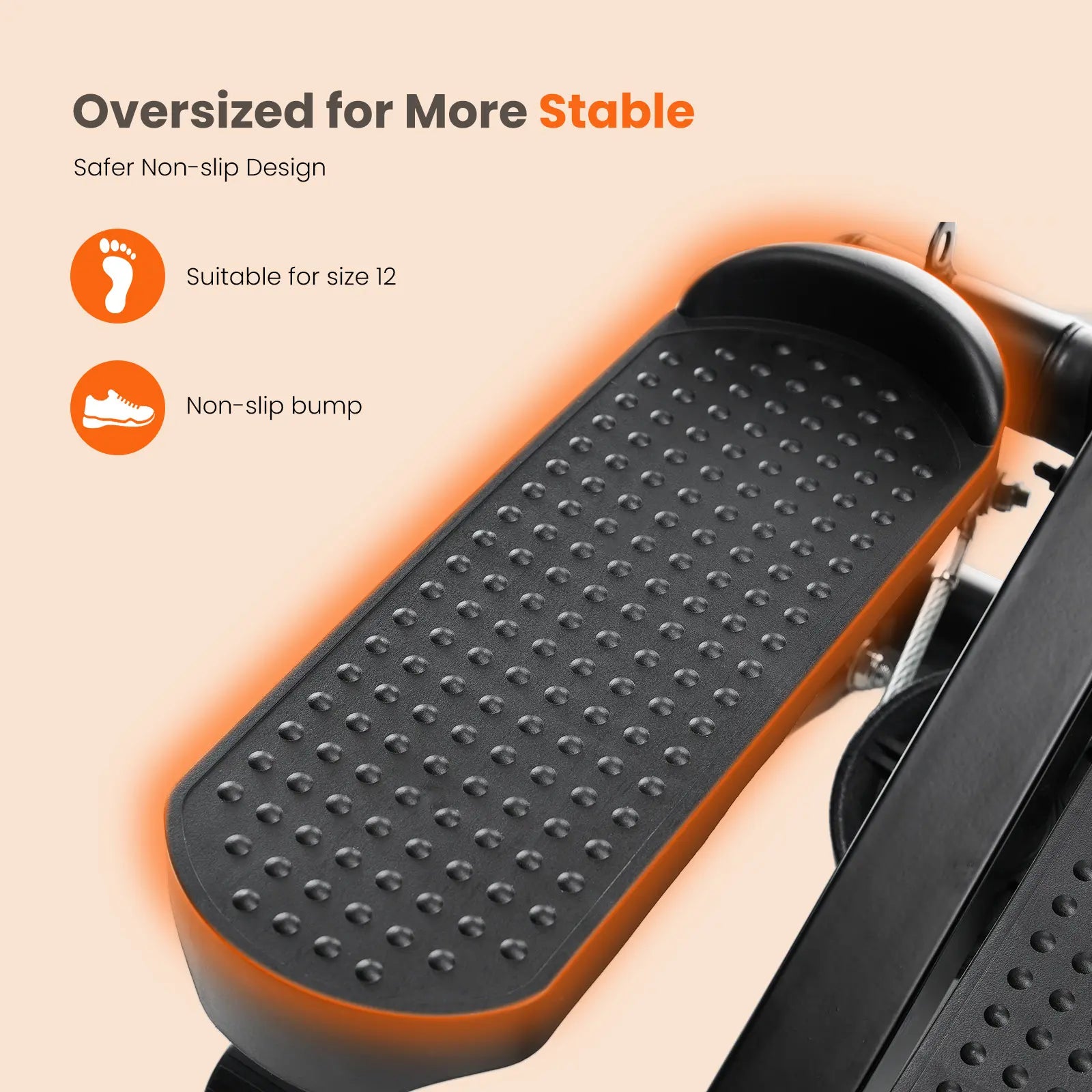 Mini Twist Stepper with Resistance Bands – Compact Home Workout Stepper, Adjustable Pedal Exercise Machine for Home, Office & Small Spaces