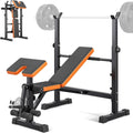 Multi-Function Weight Bench - Adjustable Leg Press, Preacher Curl Rack, Seat & Pedal for Full Body Workout Exercise Incline Decline Flat Utility Bench Press for Home Gym