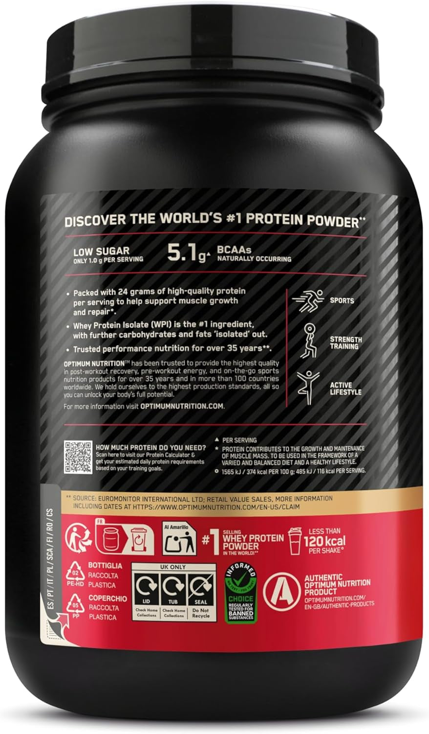 Gold Standard Whey Protein, Muscle Building Powder with Naturally Occurring Glutamine and Amino Acids, Double Rich Chocolate, 29 Servings, 899 G, Packaging May Vary