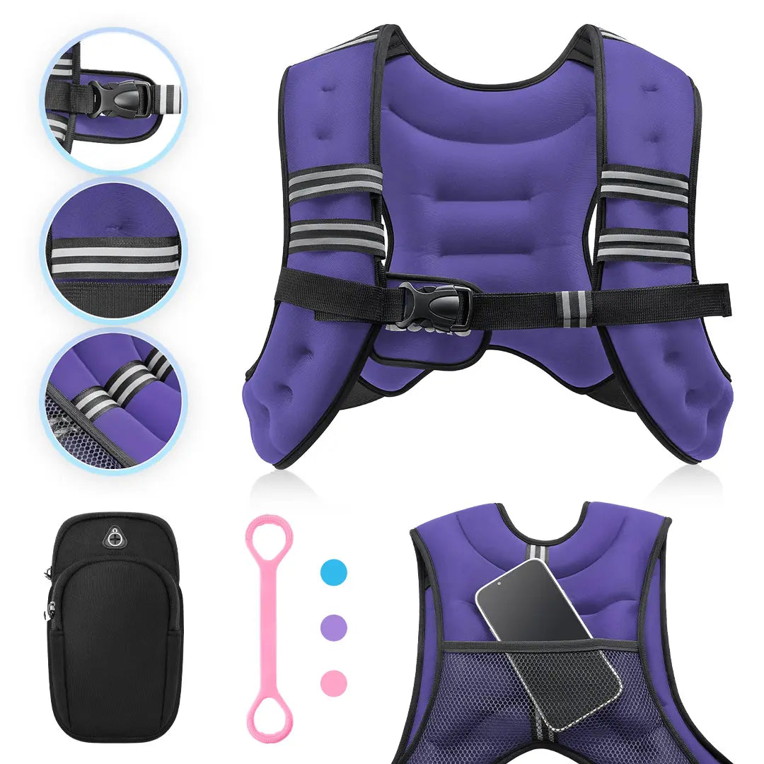 【Springstatements】Zelus Weighted Vests,6/8/12/16/20/25/30Lbs Weight Vest with Detachable Phone Pouch&Reflective Stripes&Adjustable Straps| Exercise Equipment & Workout Enhancer for Motivational Walking, Strength Training, Running, Rucking