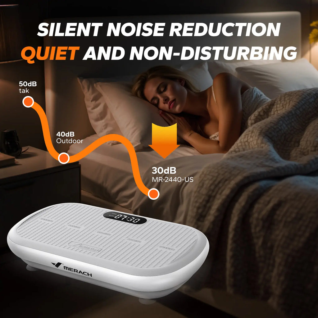 Merach High-Power Vibration Plate Exercise Machine,440Lbs Weight Capacity, Bluetooth Remote Control, 4 Workout Modes for Home Gym Fitness Equipment Summervibes