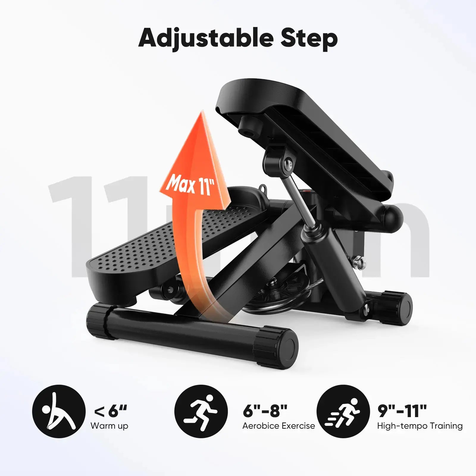 Mini Twist Stepper with Resistance Bands – Compact Home Workout Stepper, Adjustable Pedal Exercise Machine for Home, Office & Small Spaces